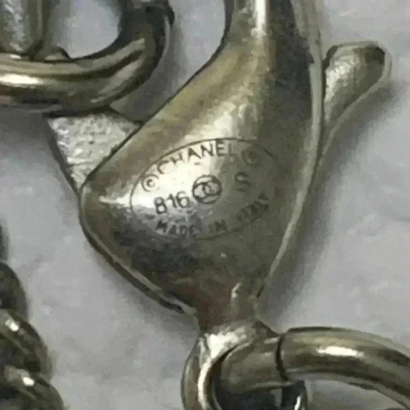 Chanel Deca Coco Mark Long Necklace Accessory Metal Silver - Picture 4 of 8